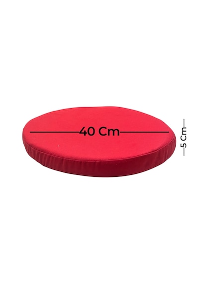 Kreş Anaokulu Yuvarlak Oyun Minderi Aktivite Minderi 40x40x5 Cm - Sandalye Minderi - Bahçe Dekor Minderi Yuvarlak Minder Kırmızı