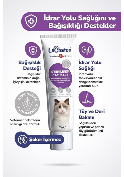 Kısırlaştırılmış Kedi İçin Tüy Sağlığı Ve Vitamin Seti, Malt Paste - Sterile Paste - Multi Past