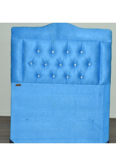 Başlık Lüx 90 cm Baby Face Mavi Renk Dolgun Kapitone Düz Kumaş El yapım