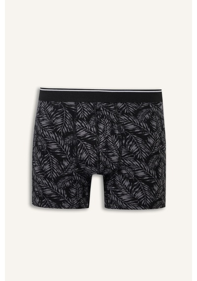 Defacto Regular Fit Yaprak Desenli Beli Lastikli 3lü Boxer I1786ax26aubk81 Siyah-bk81