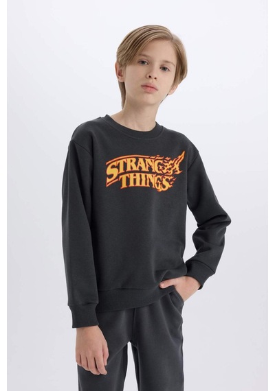 DeFacto Erkek Çocuk Stranger Things Bisiklet Yaka Kalın Sweatshirt D4791A824WNAR208