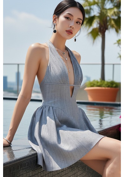 Fashion Cocktail Siyah Kartaneli Simli Askılı Bağlamalı Göğüs Pileli Kabarık Tütü Beli Saran Fit Süper Mini Elbise Gri Fashion Cocktail Siyah Kartaneli Simli Askılı Bağlamalı Göğüs Pileli Kabarık Tütü Beli Saran Fit Süper Mini Elbise Gri