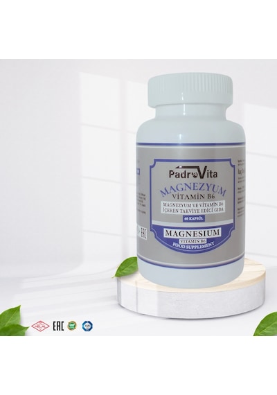 PadroVita Magnezyum ve Vitamin B İçeren Takviye Edici Gıda 60 Kapsül