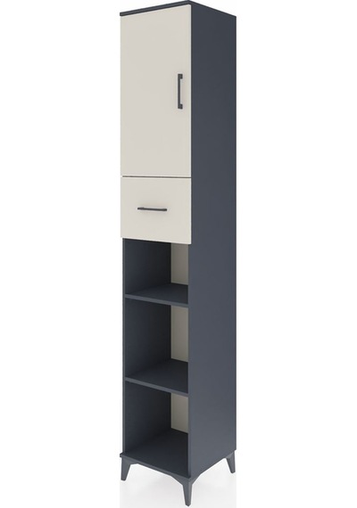 Hyperion Dolap 5 Raflı Tek Çekmeceli Tek Kapaklı 44x44x243 An... Antrasit