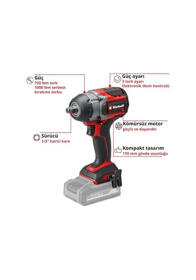 Professional Akülü Darbeli Somun Sıkma Tp-cw 18/750-c Li Bl-solo