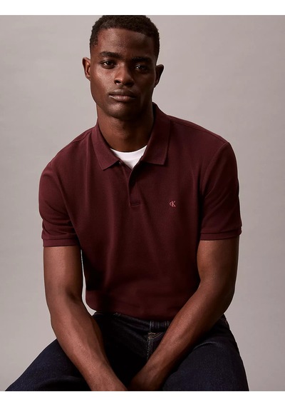 Erkek Regular Fit %100 Pamuklu Ck Logolu Kısa Kollu Bordo T-shirt Bordo