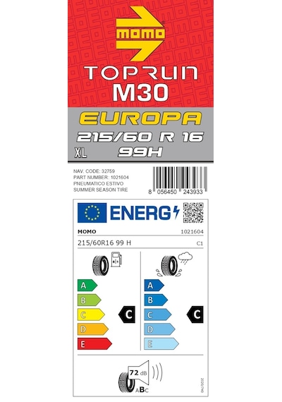 Momo 215/60 R16 99H XL M30 Toprun Yaz Lastiği 2025