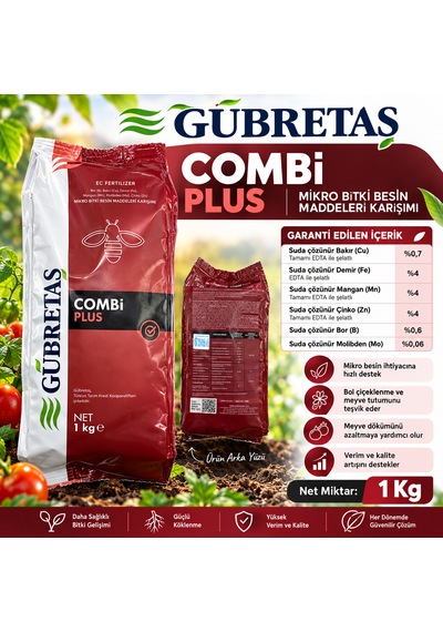 Gübretaş Edta Şelatlı Mikro Element Gübresi Combi Plus 1 Kg 1 L