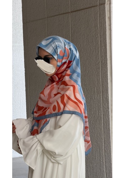 Qalortex Scarf Pamuklu Soft Mihrâ Desen Eşarp-bulut