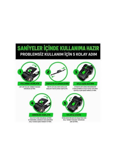 Otomatik Gergi Kayışı 2,5 Cm X 3 M 4'lü Set