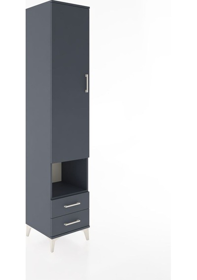 Hyperion Dolap 5 Raflı 2 Çekmeceli Tek Kapaklı 44x44x221 Antrasit-antrasit Antrasit Hyperion Dolap 5 Raflı 2 Çekmeceli Tek Kapaklı 44x44x221 Antrasit-antrasit Antrasit
