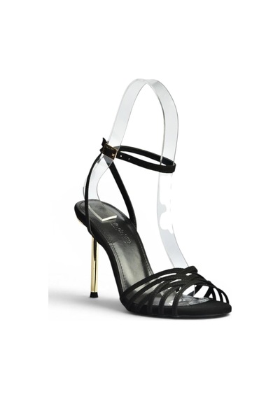 Fox Shoes Y820016404 Siyah Kumaş İnce Topuklu Kadın Abiye Ayakkabı