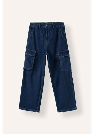 Defacto Super Baggy Fit Kargo Cepli Jean Pantolon I5724ax26aunm34 Mavi-nm34