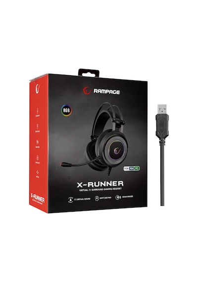 Rampage G7 X-Runner RGB 7.1 Mikrofonlu Kulak Üstü Oyuncu Kulaklığı