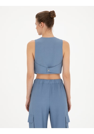 Pierre Cardin Kadın İndigo Yelek Dokuma 50288563-vr028 Indigo