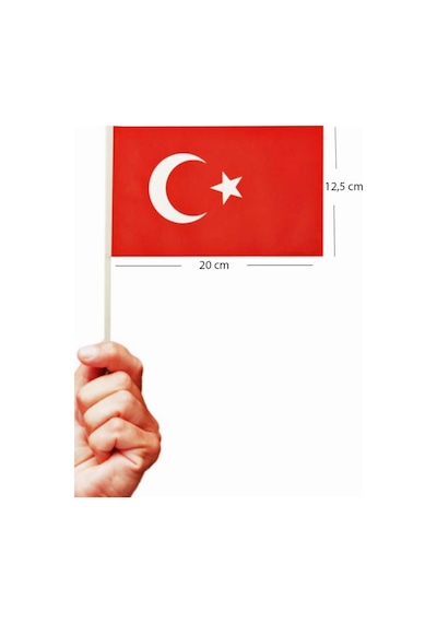 Küçük Boy Çıtalı Bayrak Türk Bayraklı Çıtalı Bayrak - 20 Adet