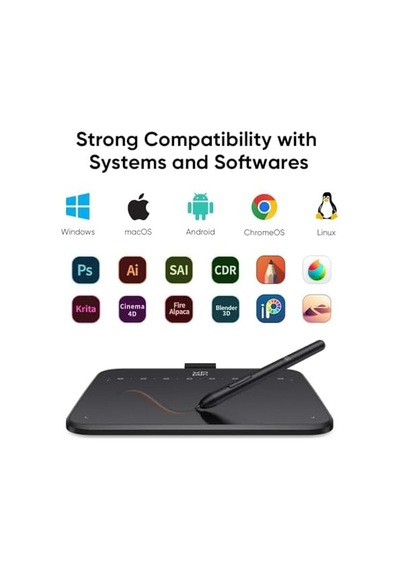 Xppen Deco 640 Grafik Çizim Tableti, 16384 Basınç Seviyesi, Pilsiz Kalem, 6x4 İnç, Windows Mac Uyumlu