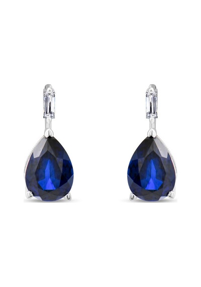 1.80 Karat Safir Pırlanta Küpe - Hrd Sertifikalı 92478387