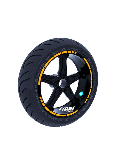 Moto GP Stili Taksi Sarısı Jant Şeridi Sticker Çınar Extreme