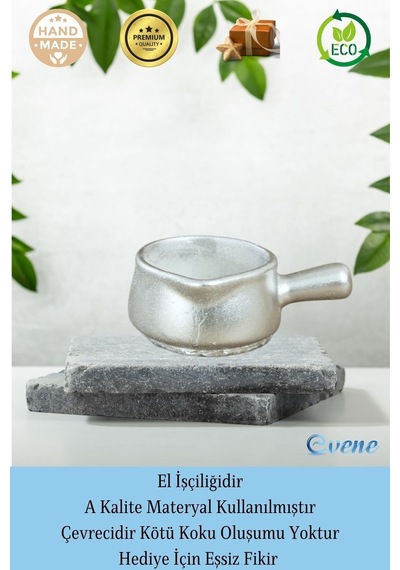 Mumluk Şamdan Tealight Mum Uyumlu Mini Tava Model - Gümüş