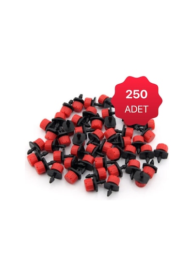 Damlama Sulama Debi Ayarlı Küçük Meme Kırmızı Damlatıcı 250 Adet