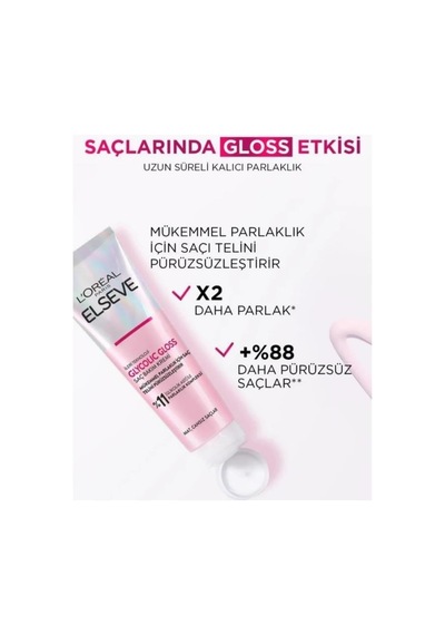 L'oreal Paris Glycolic Gloss Mükemmel Parlaklık İçin Pürüzsüzleştirici Saç Kremi 150 Ml