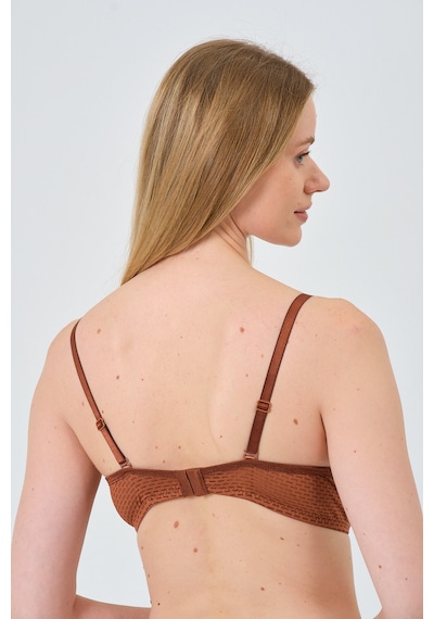 Mistirik Blera Model Push Up Destekli Extra Dolgu Detaylı Kaplı Doublu Premium Günlük Büstiyer Bakır Renk Bakır