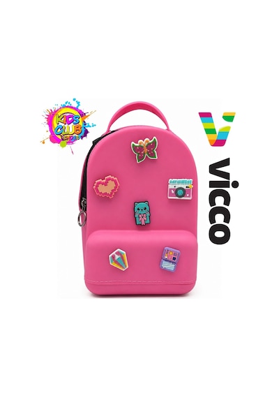 Vicco Pvc Mini Boy Çocuk Plaj Çantası Kreş Çantası Sırt Çantası Okul Çantası Unisex Çanta Pembe