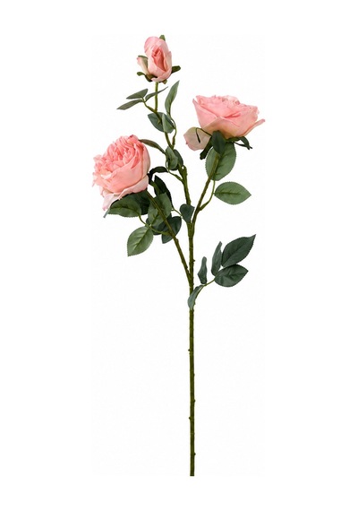 Yapay Çiçek Gül Dal 2 Kafa Tomurcuklu Pembe 72 Cm