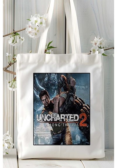 Art Hediye Uncharted 2: Among Thieves Oyun Baskılı Omuz Çanta Kişiye Özel Model 2 Çok Renkli