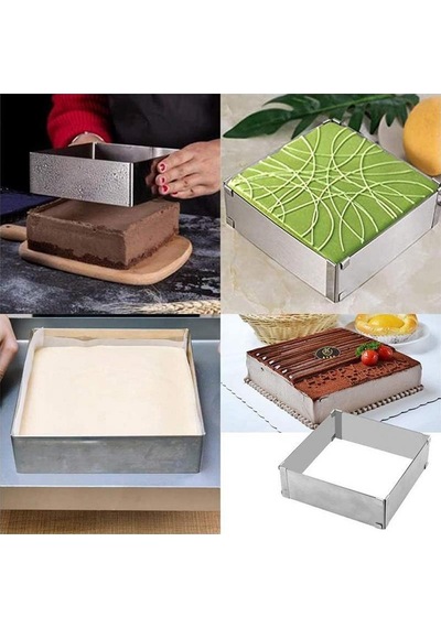 Ayarlanabilir Kare Ve Çember Pasta Kek Pandispanya Kalıbı Metal