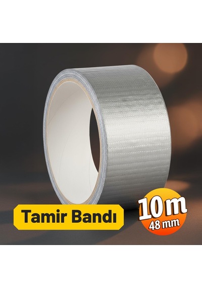Gri Renkli Su Geçirmez Güçlü Tamir Bandı 48 Mm X 10 Mt Duct Tape Çok Amaçlı Tamirat Bandı