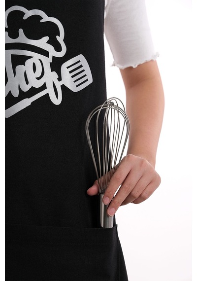 Unisex Master Chef Ayar Askılı Mutfak Önlüğü Siyah