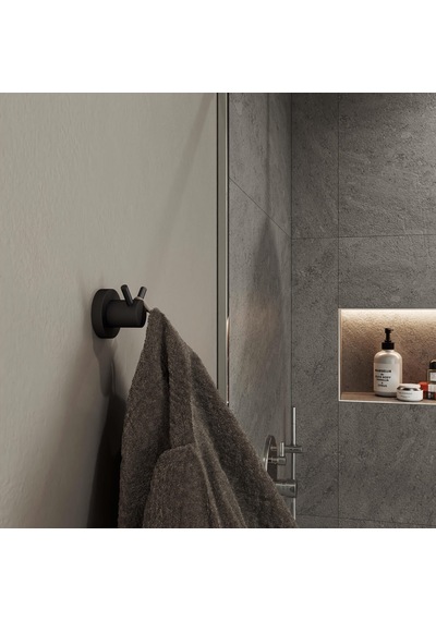Aqua Bagno Zero Bornozluk -ikili ,mat Siyah