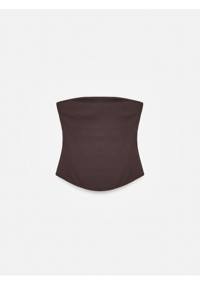 Dilvin 21218 Straplez Top-koyu Kahve