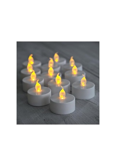 Pilli Led Mum İle Sıcak Sarı Işık, Dekoratif Ve Güvenli Kullanım 10c