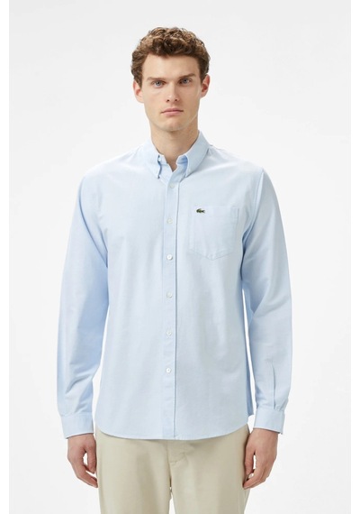 Lacoste Men's Regular Fit Button-down Collar Organic Cotton Shirt Blue Erkek Düğmeli Yaka Organik Pamuk Gömlek Mavi Lacoste Men's Regular Fit Button-down Collar Organic Cotton Shirt Blue Erkek Düğmeli Yaka Organik Pamuk Gömlek Mavi