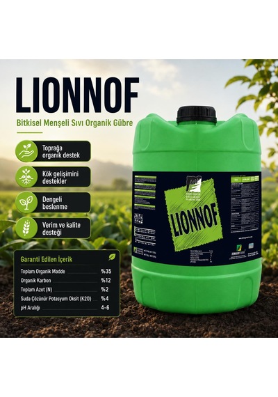 Lionnof Bitkisel Menşeli Sıvı Organik Gübre 20 Litre 20 KG