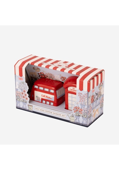 London Kırmızı Stoneware Tuzluk Ve Biberlik 12,5x5,5x9 Cm