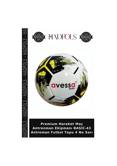 Premium Hareket Maç Antrenman Ekipmanı Basic-43 Antreman Futbol Topu 4 No Sarı