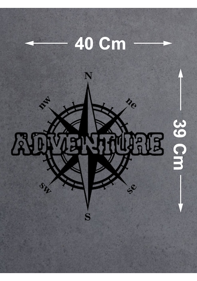 Pusula Ve Adventure Sticker - Araba Oto Karavan Motosiklet Cam Sticker - 00052 40X39 Cm