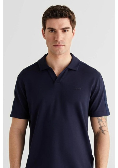 Gant Erkek Lacivert Regular Fit Şerit Detaylı Polo Yaka T-shirt-14855