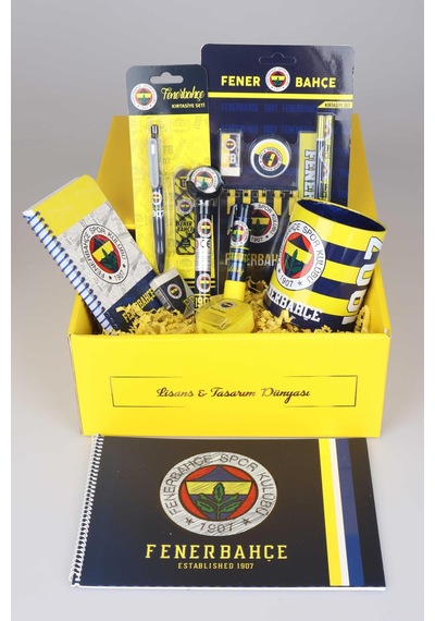 Dekomus İle Lisanslı Fenerbahçe Özel Kutulu Premıum 19 Parça Kırtasiye Seti Siyah
