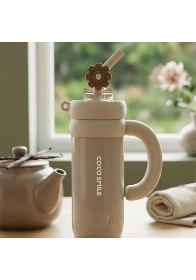 Vagonlife 950 Ml Çelik Termos - Cocosmile 950 Ml Vakumlu Paslanmaz Çelik Termos Krem Çok Renkli