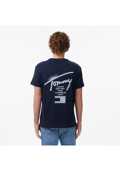 Tommy Hilfiger Regular City Sign Erkek Mavi T-shirt Dm0dm22553 545591