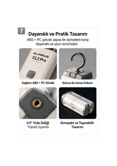 Klarus Cl2 Pro 4 Kollu Katlanabilir Kamp Lambası Beyaz