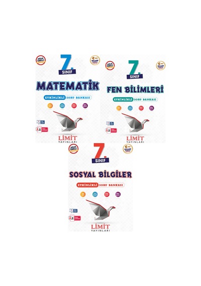Limit 2027 7. Sınıf Matematik + Fen Bilimleri + Sosyal Bilgiler Soru Bankası Seti 3 Kitap Maarif Model