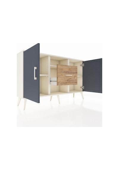 Arges Konsol 3 Raflı Tek Çekmeceli 2 Kapaklı 132x30x83 Aytaşı-antrasit/çam Antrasit/çam Arges Konsol 3 Raflı Tek Çekmeceli 2 Kapaklı 132x30x83 Aytaşı-antrasit/çam Antrasit/çam