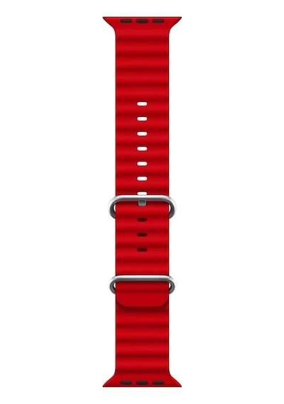 Microsonic Apple Uyumlu  Watch Series 7 41mm Kordon Ocean Band Kırmızı