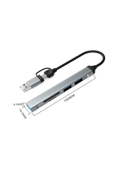 Comse CM77 Type C Usb 3.0 Çoklayıcı Sd Kart Okuyucu 5 Port Usb Hub